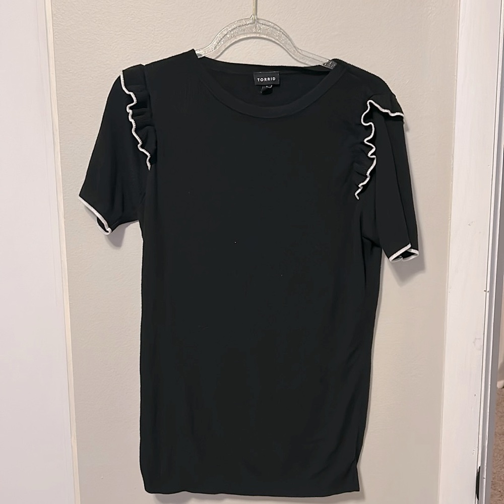 Torrid Black Short Sleeve Sweater 1
